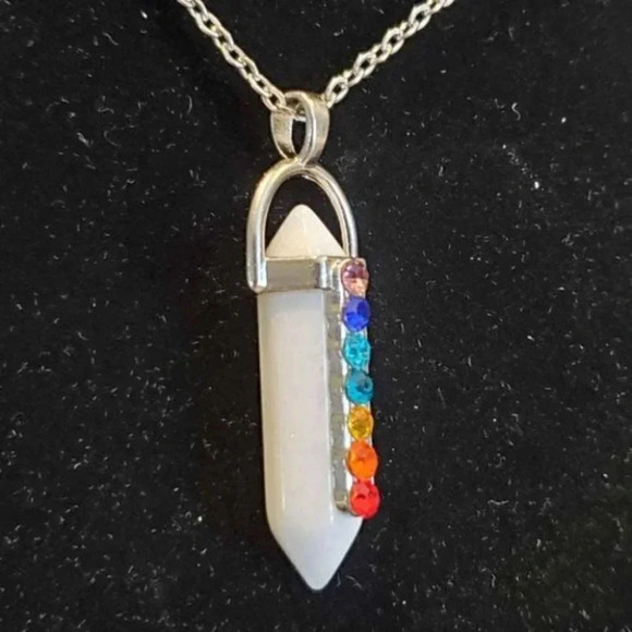 White Marble Chakra Necklace - Picture 4 of 6